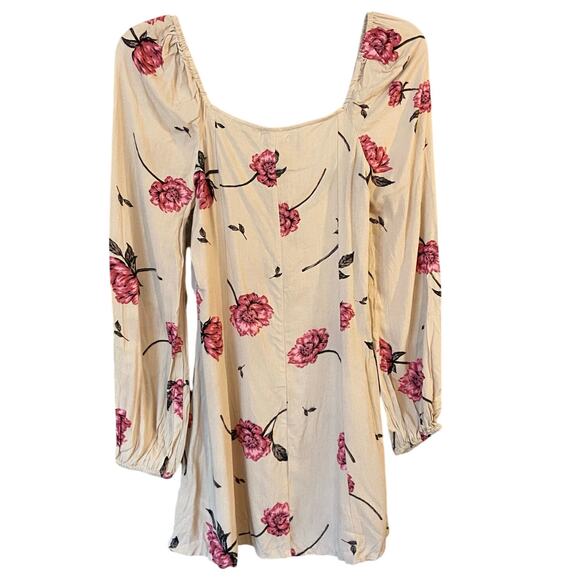 Amuse Society Easy On The Eyes Dress Women’s Small Cream Pink Floral NWT - Picture 3 of 14